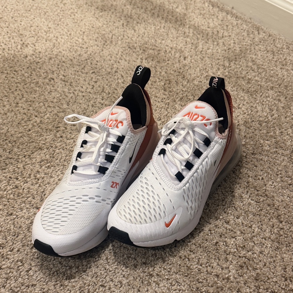 Nike Air Max 270 White with Orange Highlights
